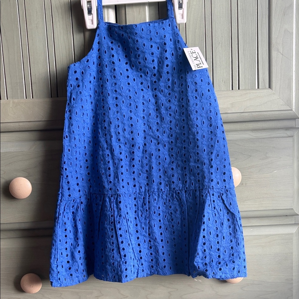 XS Blue Eyelet Dress NWT